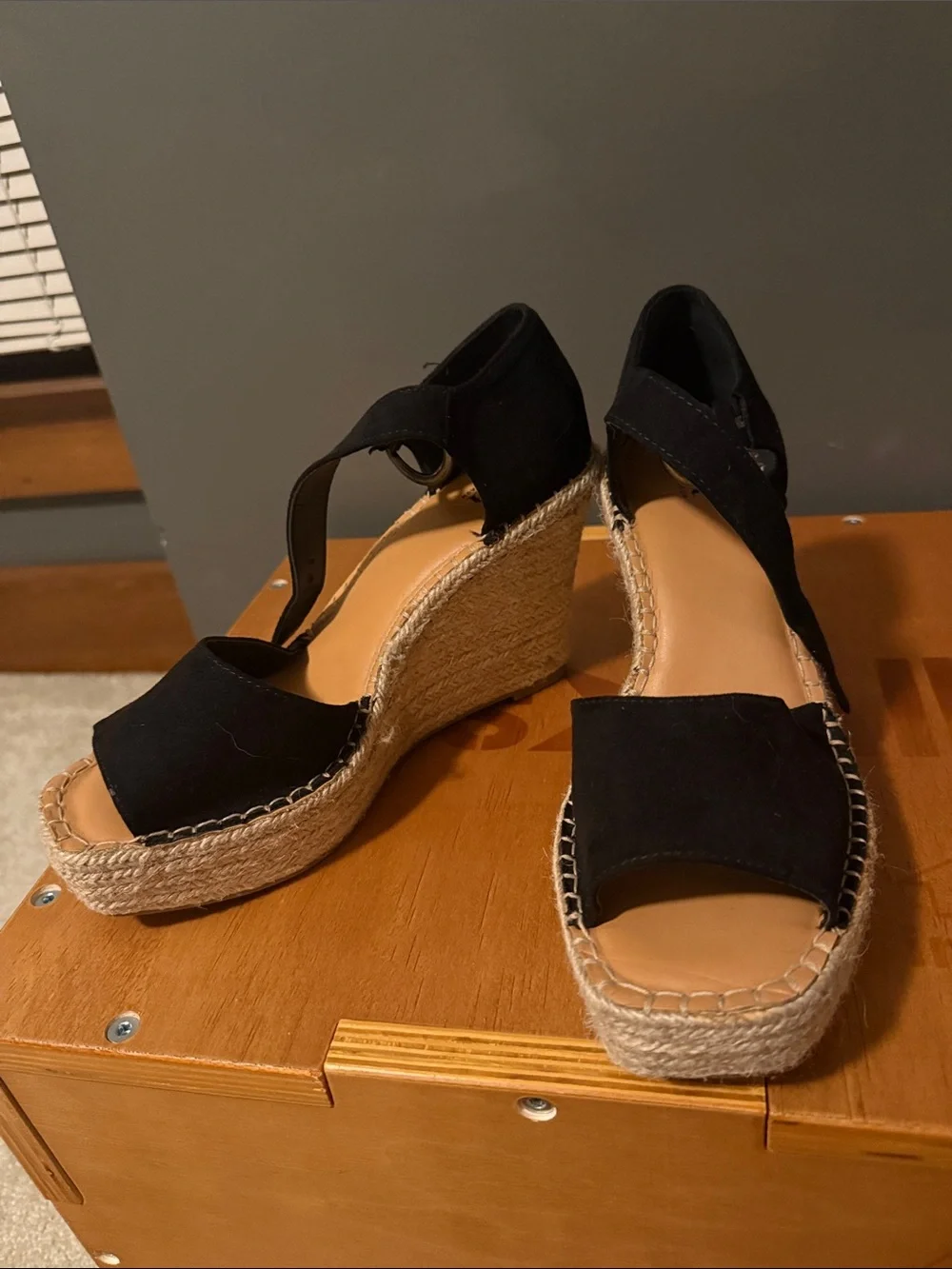 Black Espadrille Wedge Sandals - Women's Summer Platform
